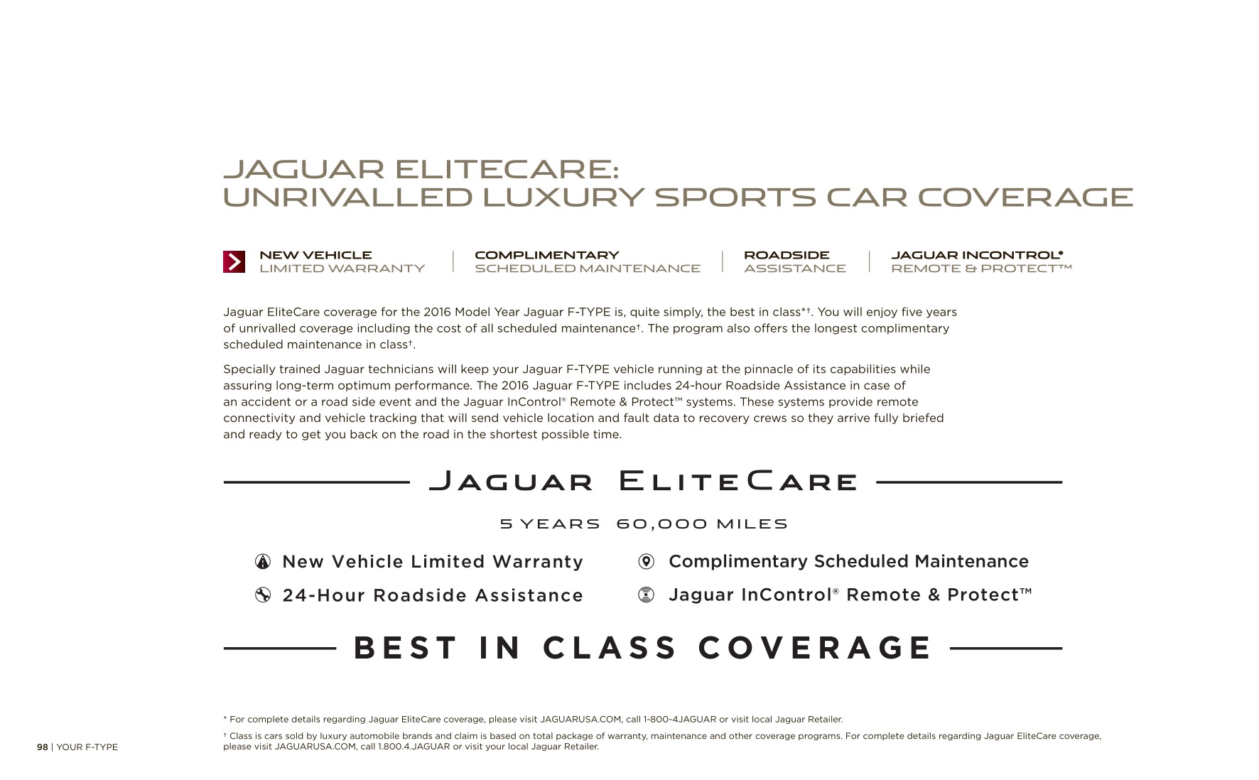 2016 Jaguar F-Type Brochure Page 72